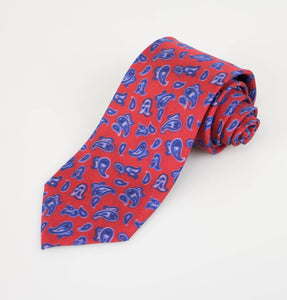 Red with Paisley Pattern 100% Silk Neck Tie