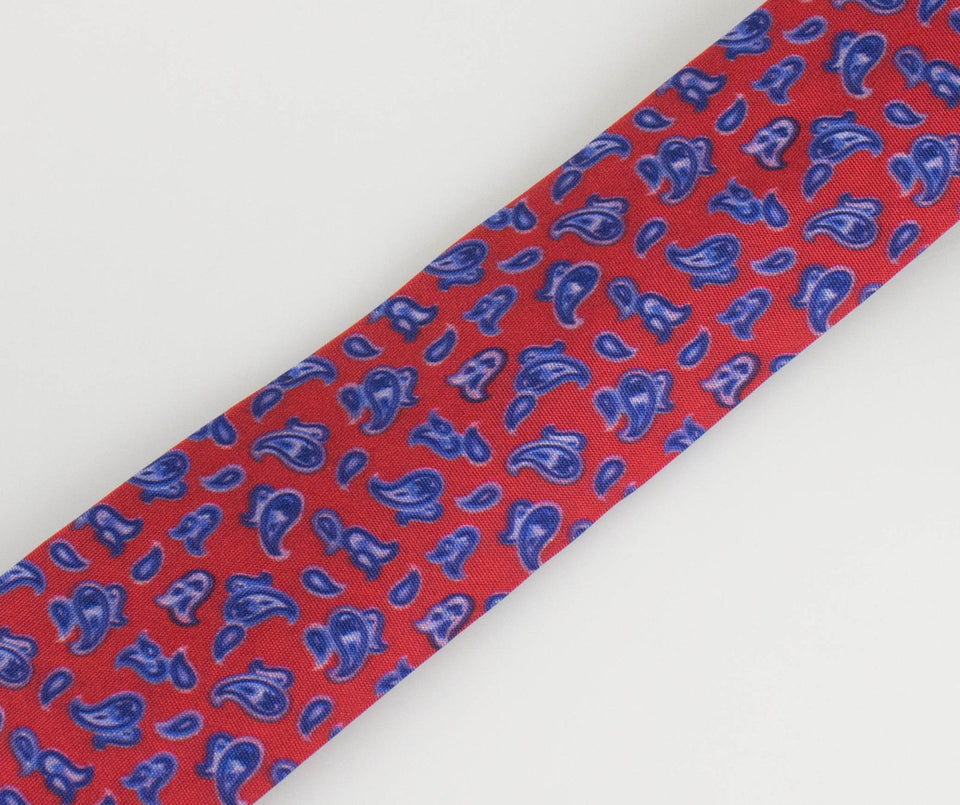 Battisti Napoli Paisley Pattern Neck Tie - Red