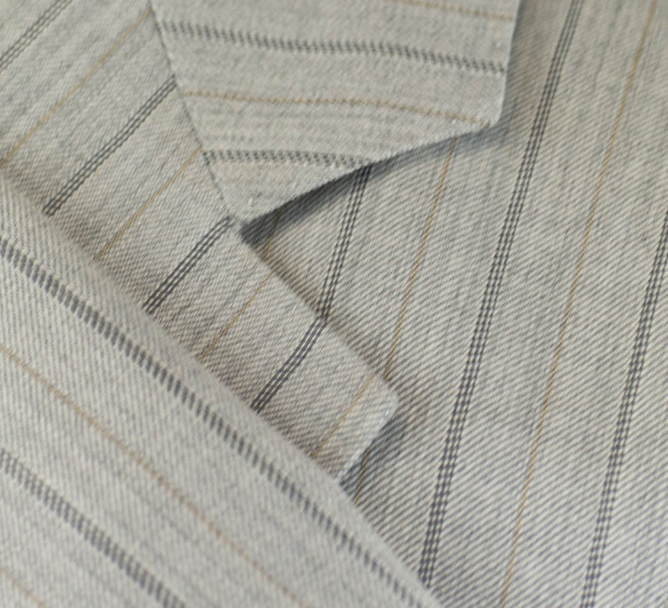 D'Avenza Striped Wool Blend 3 Roll 2 Button Sport Coat - Black