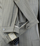 D'Avenza Striped Wool Blend 3 Roll 2 Button Sport Coat - Black