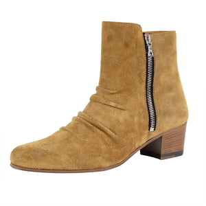 Stack Boot' Tan Suede Boot