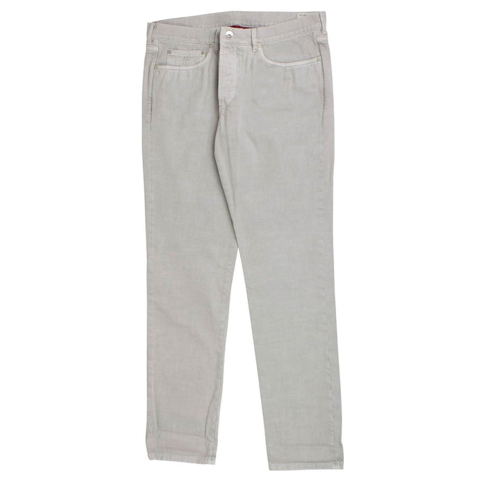 Gray Cotton Denim Jeans