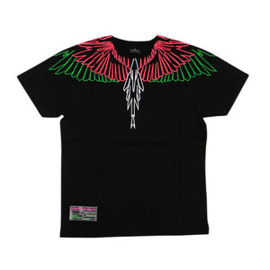Black Multicolor 'Fluo Geom Wings' T-Shirt