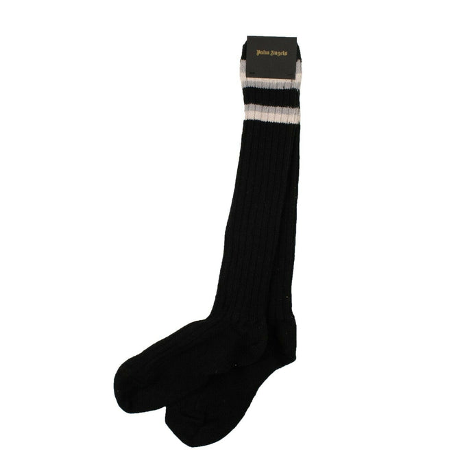 Black Ribbed Knit Knee High Socks