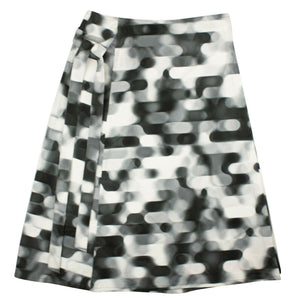 A.P.C Faded Dots Wrap Skirt - Black/White