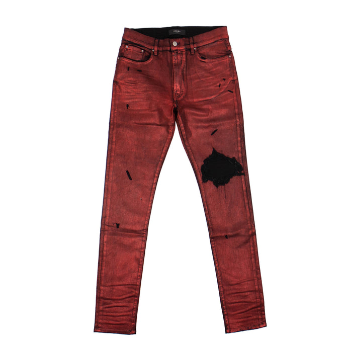 Black / Red Foil Broken Jean