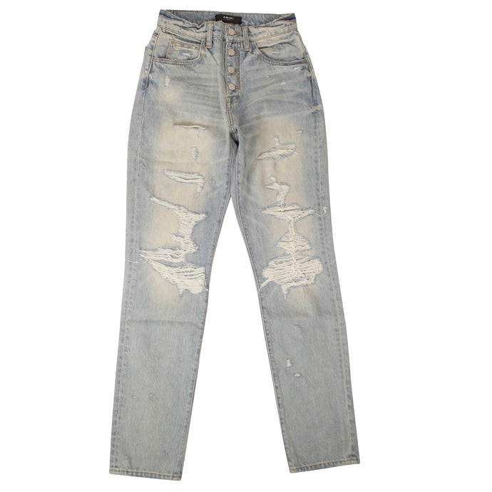 Blue Destroyed Slouch Denim Jeans