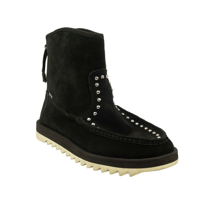 Black Suede Studded Ankle Boots