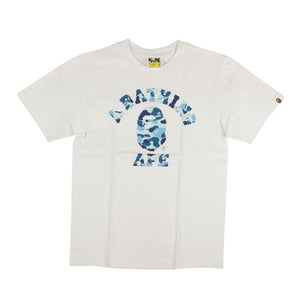 White Light Blue Camo Logo Short Sleeve T-Shirt