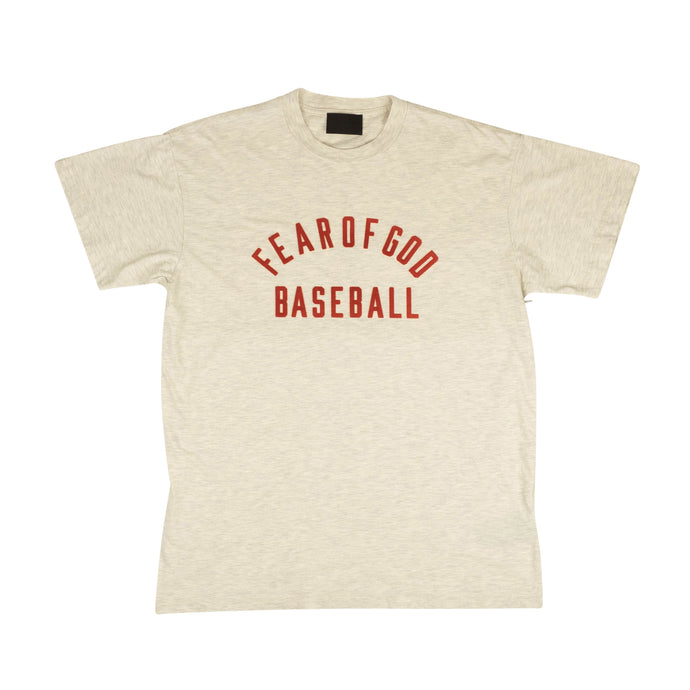 Cream Red Logo Short Sleeve Baseball T-Shirt