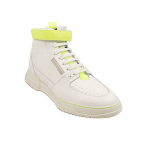 White Nis High Fluorescent Yellow Sneakers