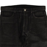 Black Shiny Regular Fit Denim Pants