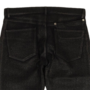 Black Shiny Regular Fit Denim Pants