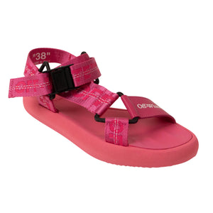 Pink Chunky Logo Print Sandals