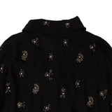 Black Beaded Scarf Shirt