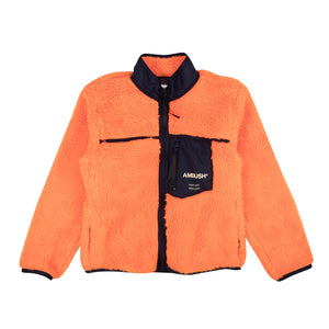 Orange Navy Trim New Fleece Logo Jacket