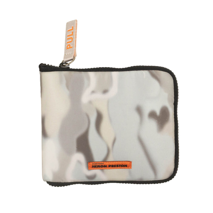 Black Grey Nylon Camo Zip Shopping Wallet Bag