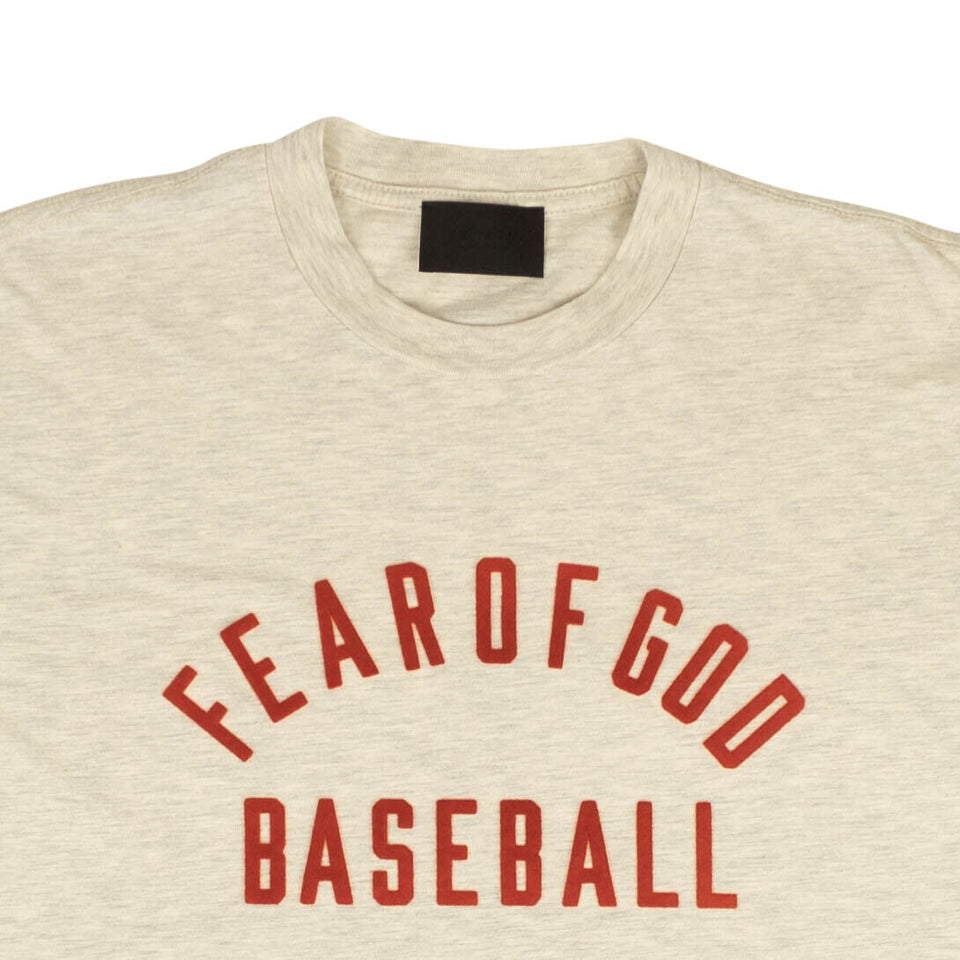 Cream Red Logo Short Sleeve Baseball T-Shirt