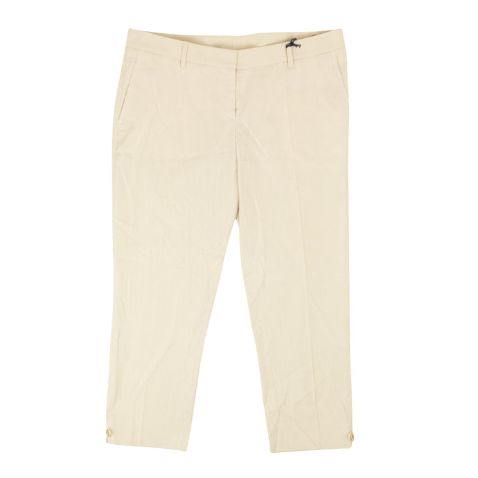 Women's White Brown Corduroy Pants