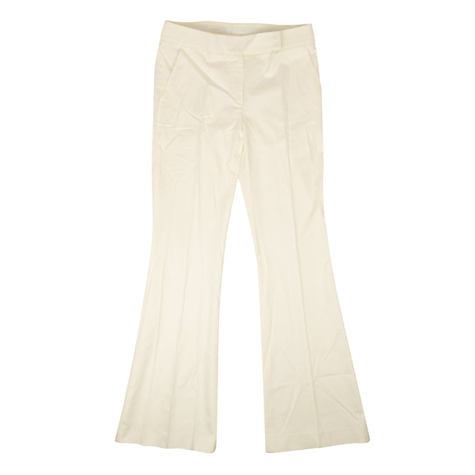 Women's White Cotton Blend Pants