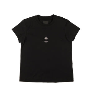 Black Slim Metallic Logo Short Sleeve T-Shirt