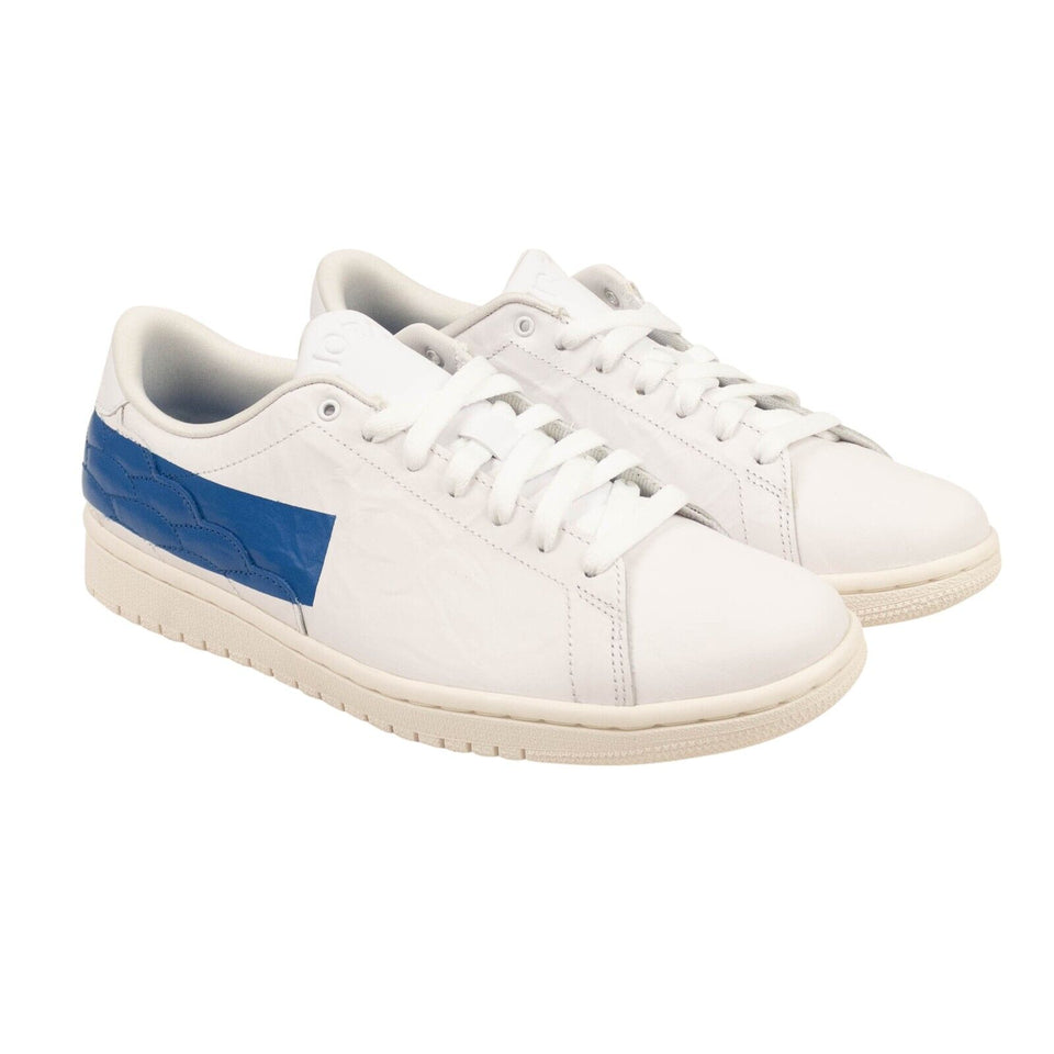 White & Military Blue Centre Court Sneakers