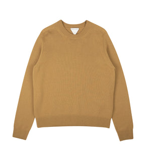 Camel Wool Crewneck Pullover Sweater