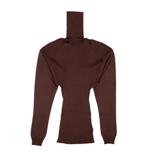 Ox Blood Maroon Ribbed Turtleneck Sweater