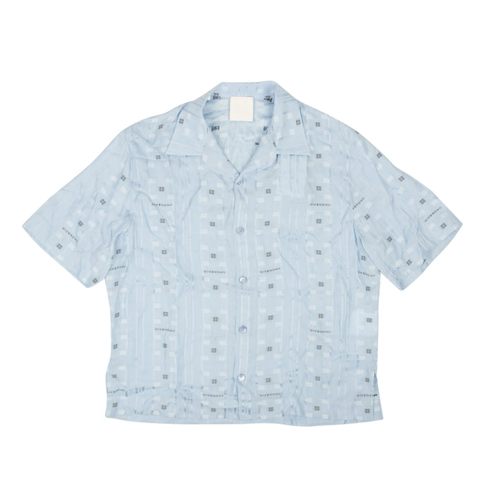 Light Blue Hawaiian Collar Boxy Fit Shirt