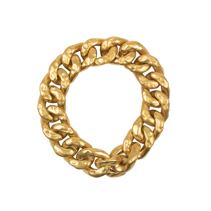 Gold Tone C Chain 7 Bracelet