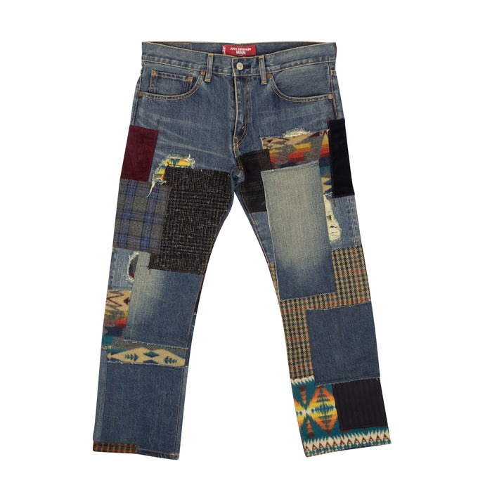 Indigo x Levis & Pendelton Multi Fabric Mix Jeans