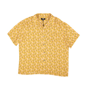 Yellow Cotton Paisley Print Silk Shirt