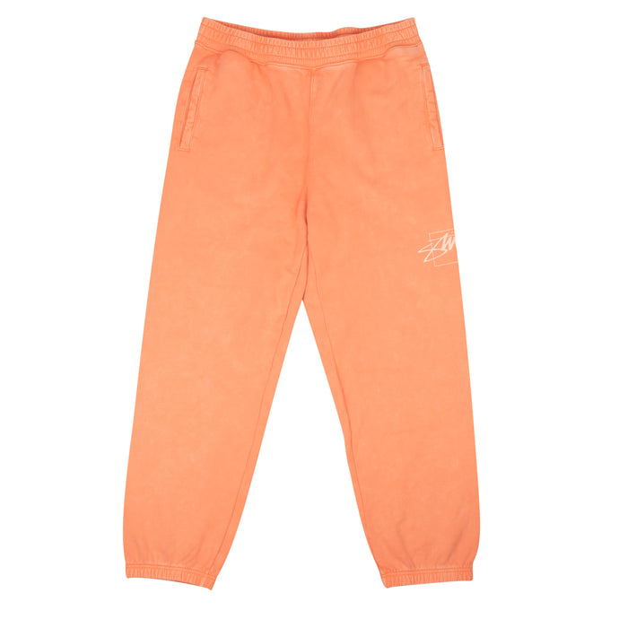 Orange Cotton Dyed Design Jogger Sweatpants