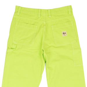 Neon Yellow Cotton Dyed Canvas Casual Work Pants