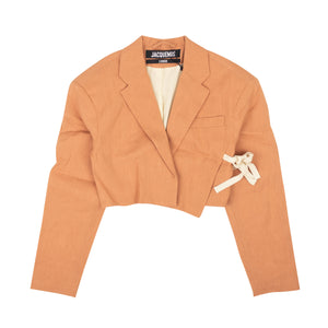 Orange Wool La Veste Santon Cropped Blazer