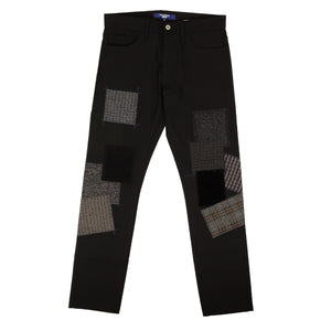 Black Polyester Patchwork Throughout Pants
