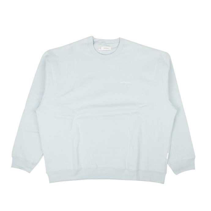 Powder Blue Cotton Chest Logo Crewneck Sweatshirt