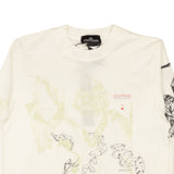 White Cotton Abstract Print Long Sleeve T-Shirt