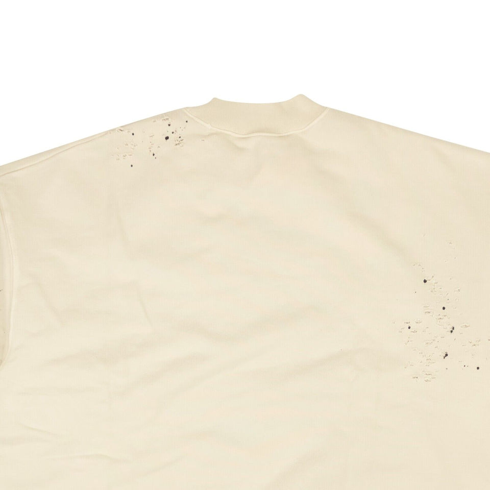 White GD Glittered Logo Crewneck Sweatshirt