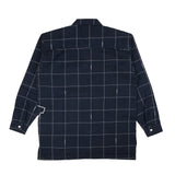 Navy Cotton Contrast Stich Flannel Shirt