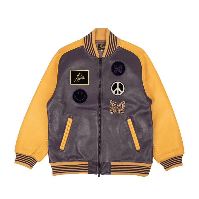 Purple And Gold Wool Award Logo Patches Jacket