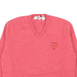 Comme Des Garcons Play Double Red Heart Longsleeve T-Shirt - White