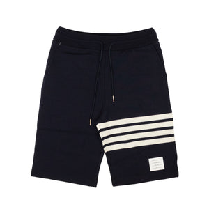 Navy Cashmere Stripe Detail Shorts