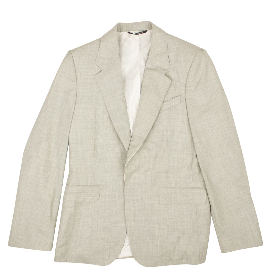 Light Grey Wool Logo Slim-Fit Jacket