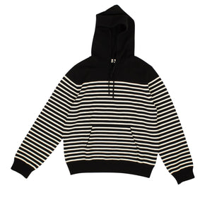 Black And White Wool Striped Sweatshirt