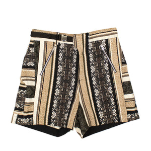 Multicolored Polyester Rug Jacquard Shorts