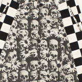 Black Checkered Print Drop Crotch Shorts