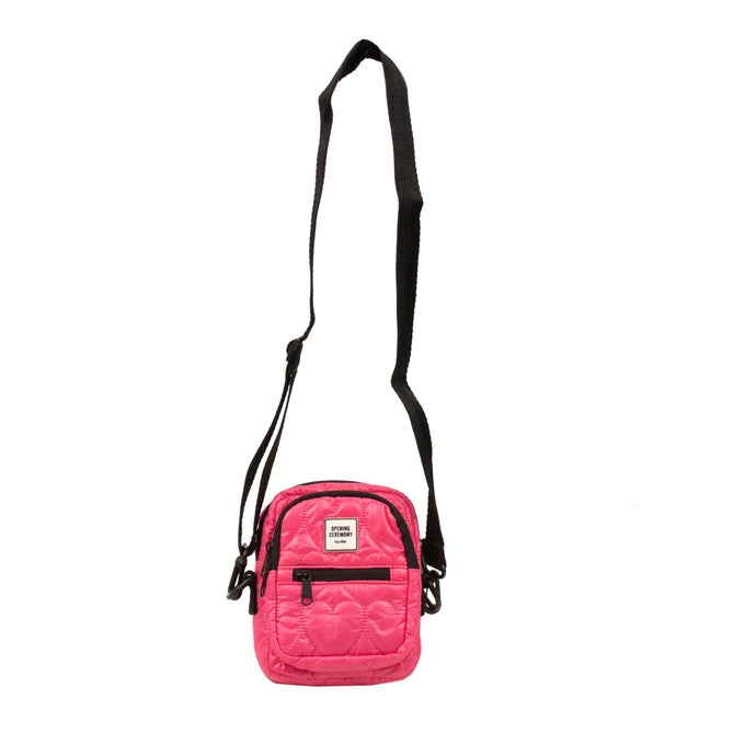 Pink Quilted Mini Logo Crossbody Bag