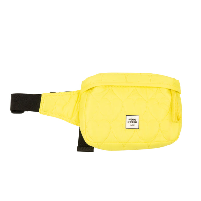 Fluorescent Yellow Quilted Fanny Pack