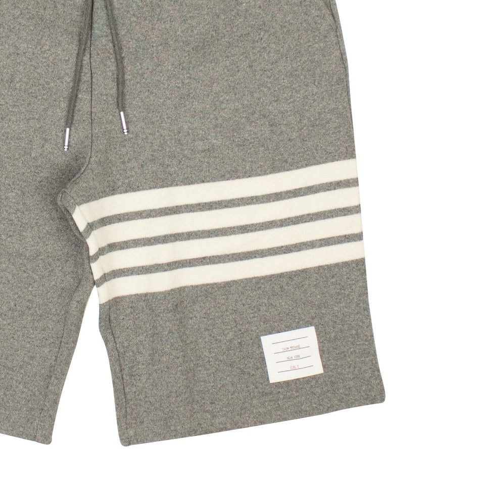 Grey Cashmere Striped Graphic Shorts